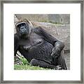 Lounging Mother Framed Print