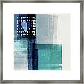 Love In Shades Of Blue- Abstract Art By Linda Woods Framed Print