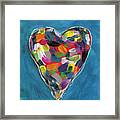 Love Is Colorful In Blue- Art By Linda Woods Framed Print