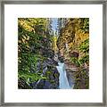 Lower Falls At Johnston Canyon Framed Print