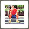 Lunch Break - Men At Work Series Framed Print