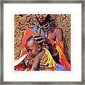 Maasai Grandmother And Child Framed Print