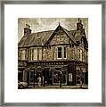 Macnaughtons Of Pitlochry. Perthshire. Sepia Framed Print