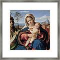 Madonna And Child With Saint John The Baptist And Magdalene Framed Print