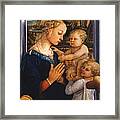 Madonna With Child And Two Angels Framed Print