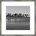 Madison Skyline From John Nolan Drive - Black And White Framed Print