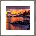 Magical Sunrise On Commencement Bay Framed Print