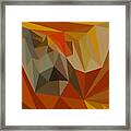Mahogany Brown Abstract Low Polygon Background Framed Print
