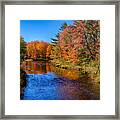 Maine Brook In Afternoon With Fall Color Reflection Framed Print