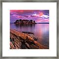 Maine Pound Of Tea Island Sunset At Freeport Framed Print