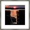 Maine Sunset And Traps Framed Print