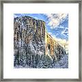 Majestic El Capitan Winter Sunrise Yosemite National Park Framed Print
