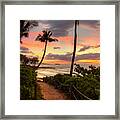 Makena Sunset Path Framed Print