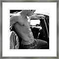 Male  Thinking Framed Print