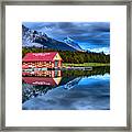 Malign Lake Blue Sunset Framed Print