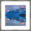 Maligne Pink Tips Framed Print