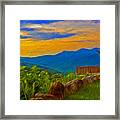 Blue Ridge Sunset From Mama Gertie's Hideaway Framed Print