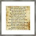 The Man In The Glass Poem - Antique Parchment Framed Print