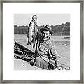 Man With Fresh Caught Fish Framed Print