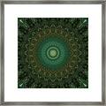 Mandala In Brown And Green Tones Framed Print