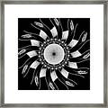 Mandala White And Black Framed Print