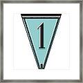 Pennant Deco Blues Banner Number One Framed Print