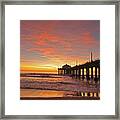 Manhattan Beach Sunset Framed Print