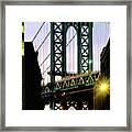 Manhattan Bridge And Empire State Building Framed Print
