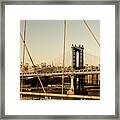 Manhattan Bridge From The Brooklyn Bridge Framed Print