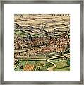 Map Of Florence 1572 Framed Print