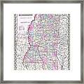 Map Of Mississippi Framed Print