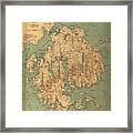 Map Of Mount Desert Island Framed Print