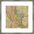Map Of The United States Of Mexico, Tanner 1846 Framed Print