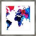 Map Of The World 9 -colorful Abstract Art Framed Print
