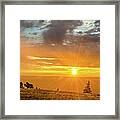 Marble View Sunrays Framed Print