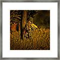 March Across France In The Hedgegrove - Oil Framed Print