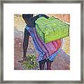 Woman At Her Chores Framed Print