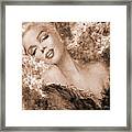 Marilyn Cherry Blossoms, Sepia Framed Print