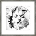 Marilyn Monroe Portrait In Black And White Framed Print