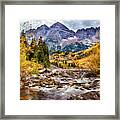 Maroon Bells And The Creek Framed Print