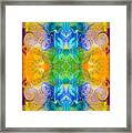 Marrying A Rainbow Abstract Bliss Art By Omashte Framed Print