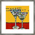 Martini On Yellow Framed Print