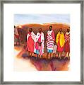 Massai Mommas Framed Print