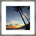 Maui Sunset With Palm Trees Framed Print