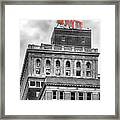 Mayo Hotel Black And White Impression Red Sign Framed Print