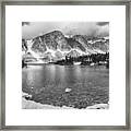 Medicine Bow Lake View In Black And White Framed Print