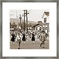 Memorial Day Parade Ashley Pa With Train Station And The Huber Colliery In Background 1955 Framed Print
