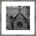 Memphis Cross In The Clouds Bw Framed Print