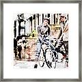 Men On Bikes Framed Print