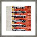 Mercedes Benz Sl Generations - Mercedes Benz - Timeline - History - Mercedes Posters - Gullwing Framed Print